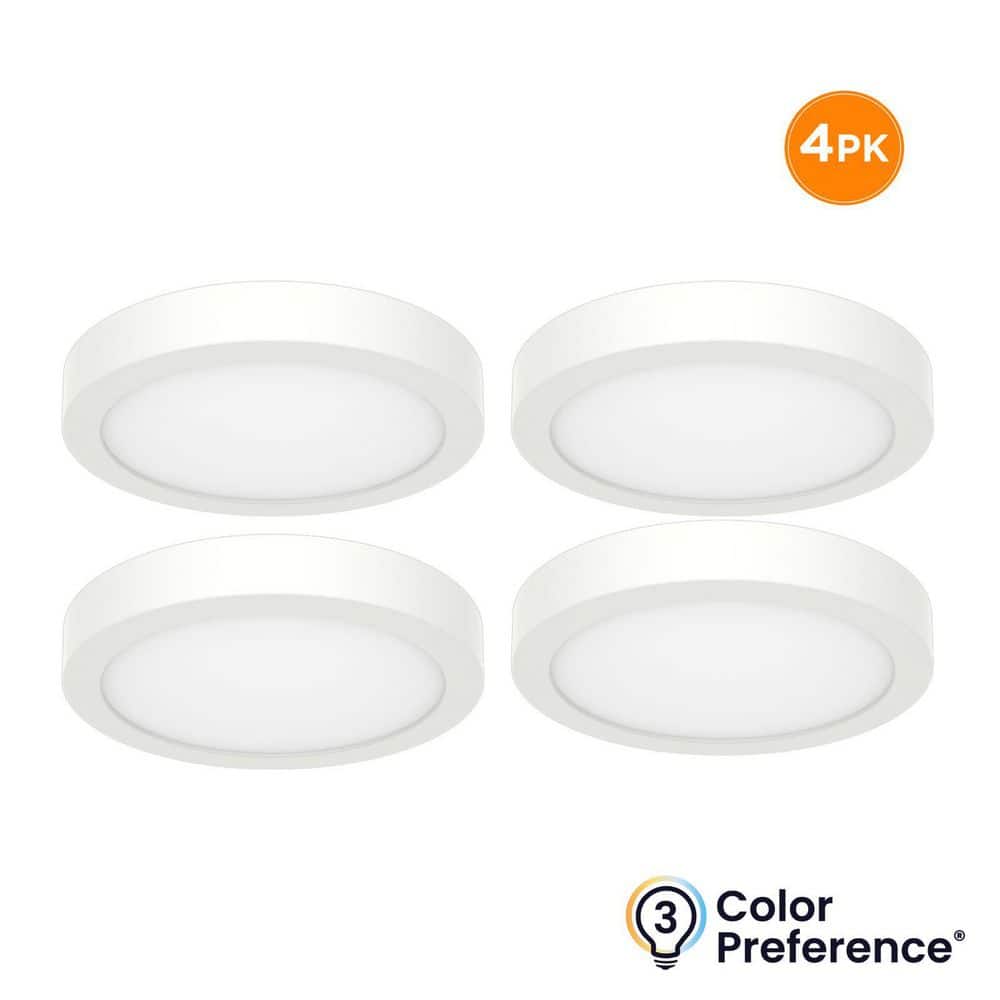 PIVOT 11 in. White Round LED Flush Mount Ceiling Light 1100 Lumens 14-Watt 120V Adjustable CCT Dimmable (4-Pack) price history on PriceWatchPro