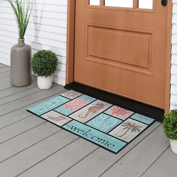 Fresh Zone Door Mats Bathmats Size 12x18 inch Multicolor- Pack of