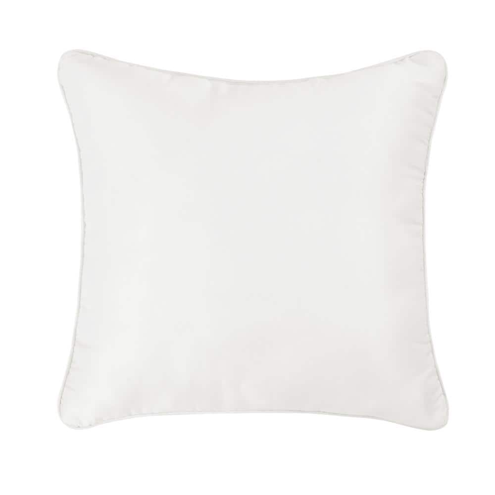 Ivory Satin Quilted 20" Square Decorative Throw Pillow