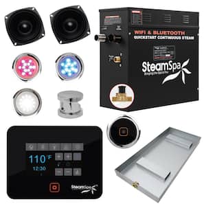 Black Series WiFi and Bluetooth 9kW QuickStart Steam Bath Generator Package in Polished Chrome