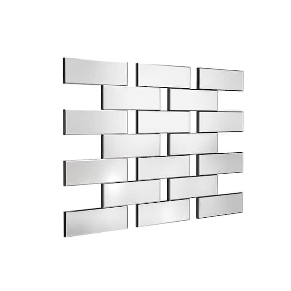 Unbranded Silver 47.2 in. W x 31.5 in. Modern Frameless Rectangle Wall Mirror for Home Decor