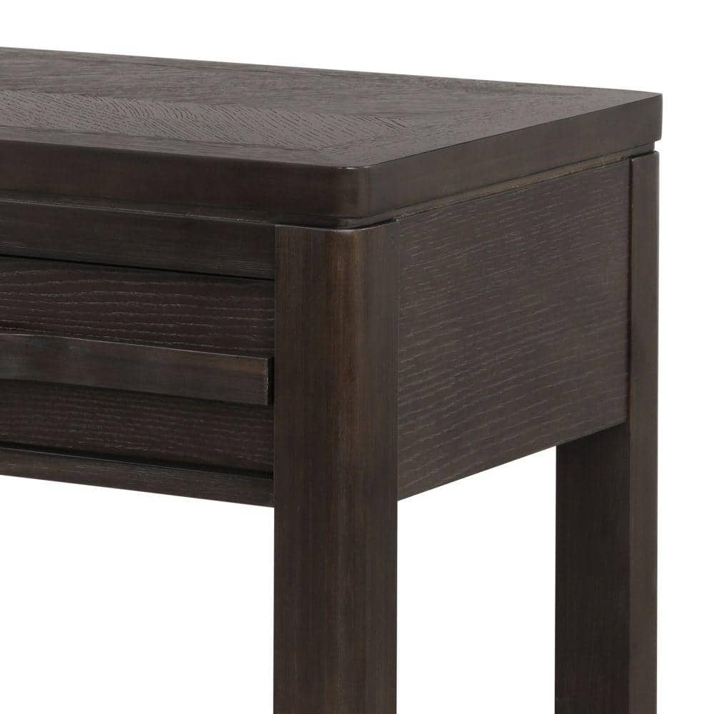 Espresso Acacia Wood & Glass 48" Console Table with Storage