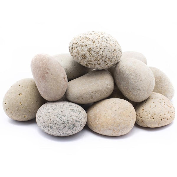 Rain Forest 2 in. to 3 in., 30 lb. Buff Cabo Beach Pebbles