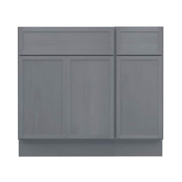 36 in. W x 21 in. D x 32.5 in. H Bath Vanity Cabinet without Top in Smoky Gray