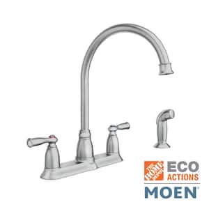 Banbury High-Arc 2-Handle Standard Kitchen Faucet with Side Sprayer in Spot Resist Stainless