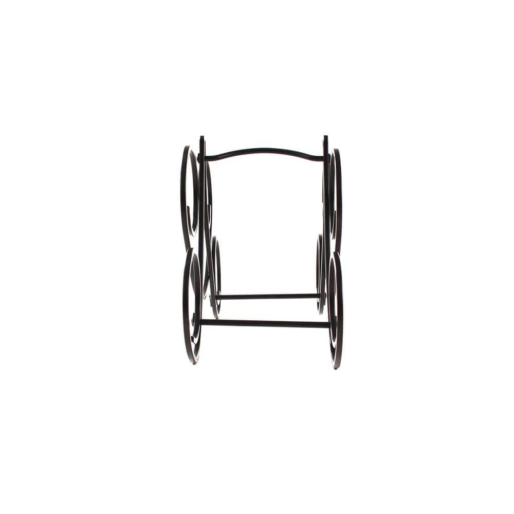 Black Steel 5-Bottle Scrolled Wine Rack