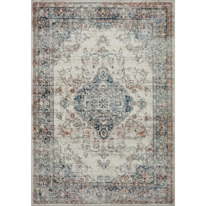 Bianca Ivory/Ocean 2 ft. 8 in. x 4 ft. Contemporary Area Rug