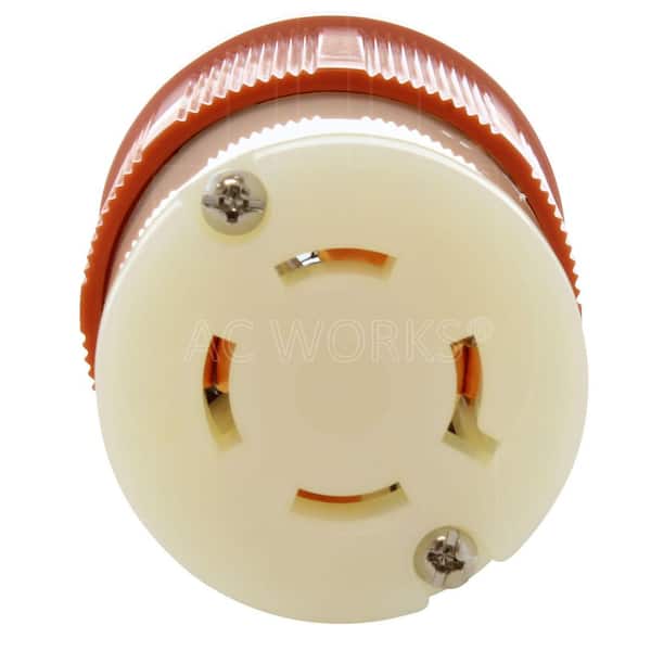 AC WORKS NEMA L17-30P 3-Phase 30A 600V 4-Prong Locking connector