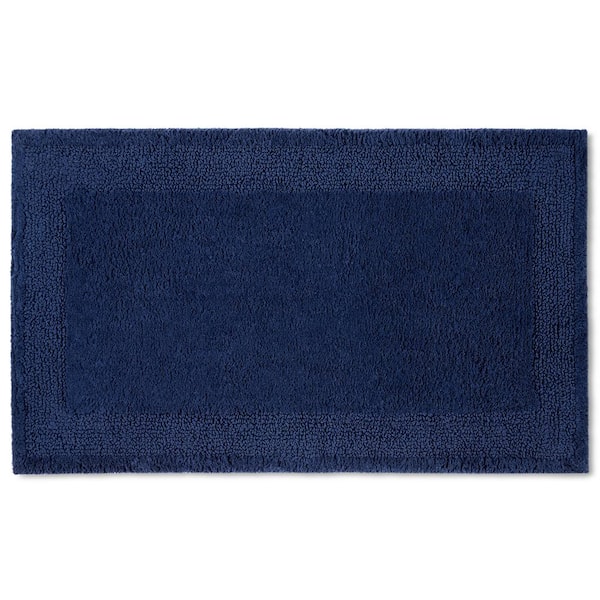 Home Dynamix Luna 20 in x 34 in Navy Blue 2 Piece Bath Mat Set