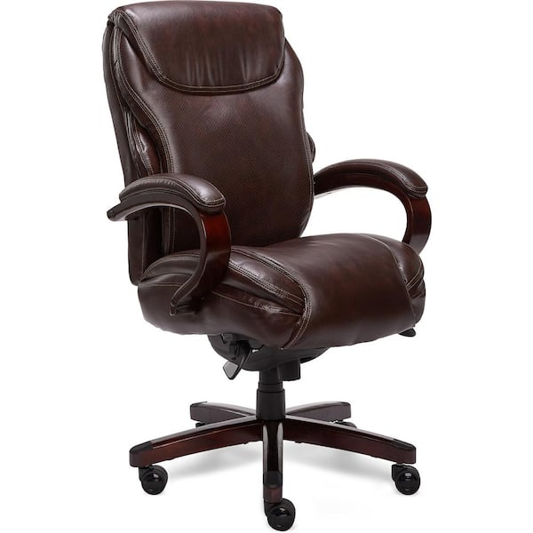 LA-Z-BOY Hyland Coffee Brown Bonded Leather Executive Office Chair