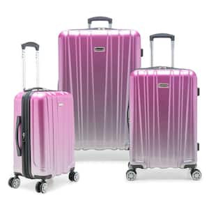 Ruma II 3-Piece Ombre Pink Hardside Spinner Luggage Set