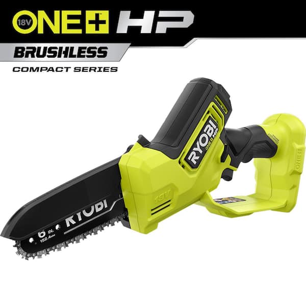 RYOBI ONE+ HP 18V Brushless 6 in. Battery Compact Pruning Mini Chainsaw (Tool Only)
