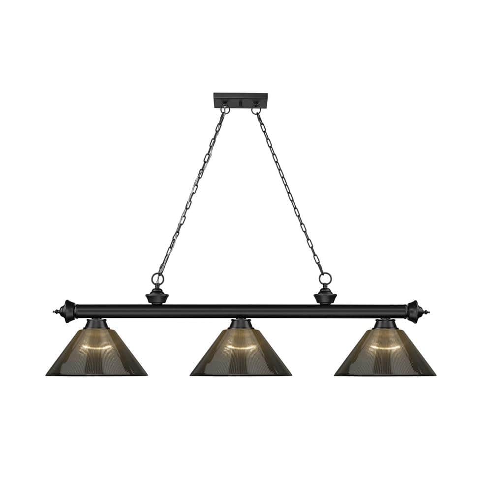 Cordon 57.25" Matte Black Steel and Acrylic Island Light