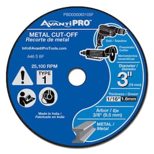 3 in. x 1/16 in. x 3/8 in. Metal Cut-Off Disc (5-Pack)