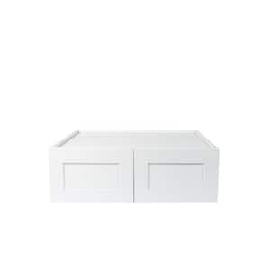 Ready to Assemble 30x24x12 in. Shaker High Double Door Wall Cabinet with 1 Shelf in White