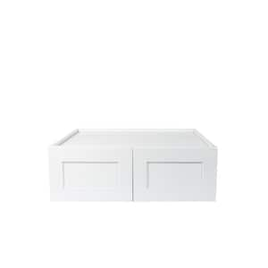 Ready to Assemble 33x24x24 in. Shaker High Double Door Wall Cabinet 1 Shelf in White