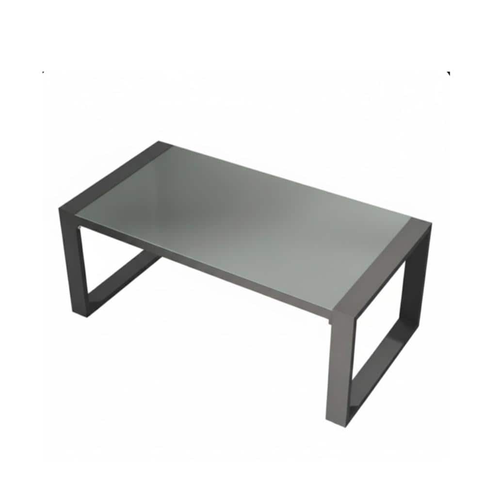 44 in Aluminum  Gray Outdoor Coffee Table with Tempered Glass Top for Patio price history on PriceWatchPro