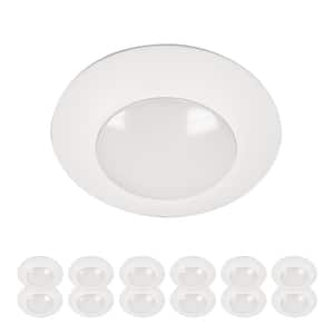 HLCE 4 in.LED Surface Mount Disk Light 60-Watt Equivalent 700lm, 3000K, 12-Pack, Title 20 Compliant