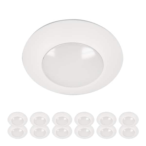 HALO HLCE 4 in.LED Surface Mount Disk Light 60-Watt Equivalent 700lm, 3000K, 12-Pack, Title 20 Compliant