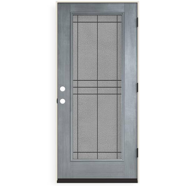 Creative Entryways 36-in x 80-in Ash Stained Prehung Full Lite Front Door
