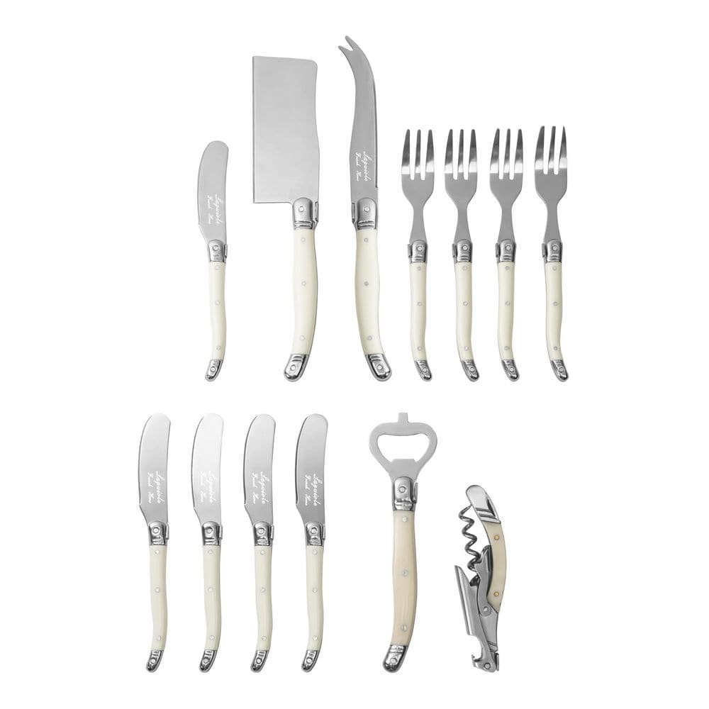 French Home Laguiole Ultimate 13-Piece Charcuterie and Barware Set with Fau