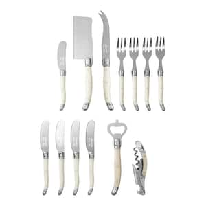 French Home Laguiole Ultimate 13-Piece Charcuterie and Barware Set with Faux Ivory Handles