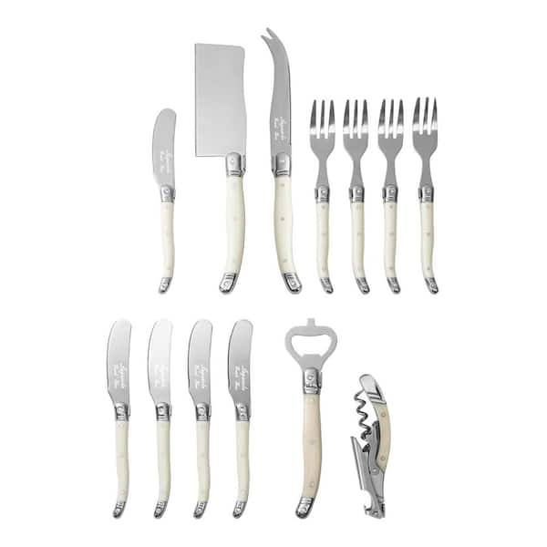 Unbranded French Home Laguiole Ultimate 13-Piece Charcuterie and Barware Set with Faux Ivory Handles
