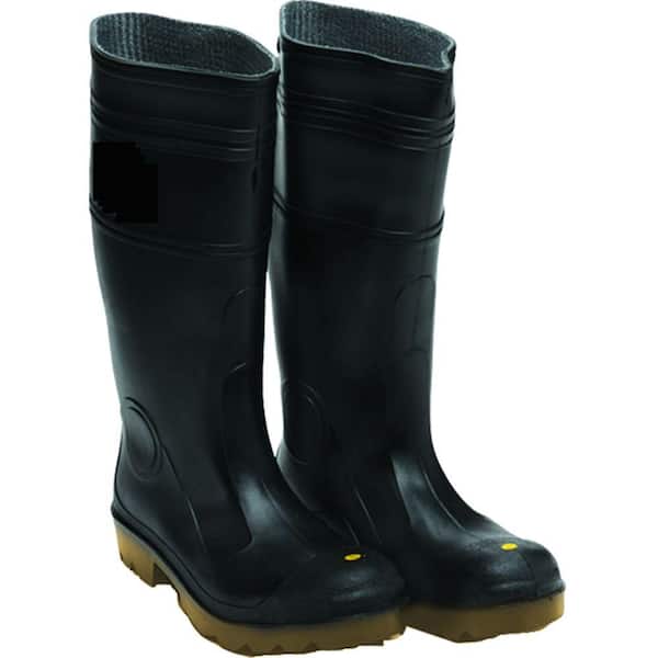 Unbranded Men Size 12 Black PVC Over-the-Foot Plain Toe Boot