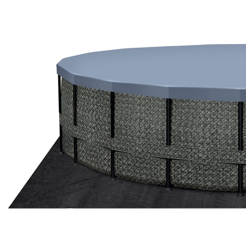 Funsicle 22ft x 52in Dark Herringbone Metal Frame Round Pool