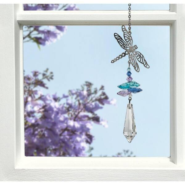 New! Swarovski Lavender Crystal Dragonfly Sun Catcher/Rearview Mirror  Decor. Beautiful Dragonfly Gifts