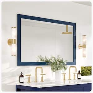 Acclaim 48 in. W x 30 in. H Rectangular Framed Wall Bathroom Vanity Mirror in Blue