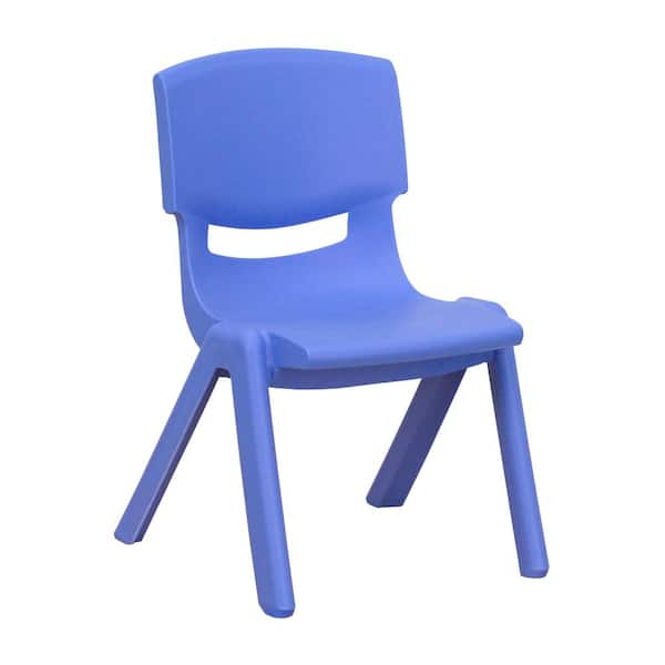 Flash Furniture Blue Plastic Stackable School Chair with 10.5 in. Seat Height