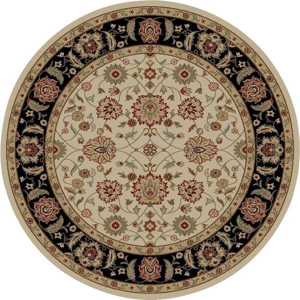 Concord Global Trading Ankara Zeigler Ivory 8 ft. Round Area Rug