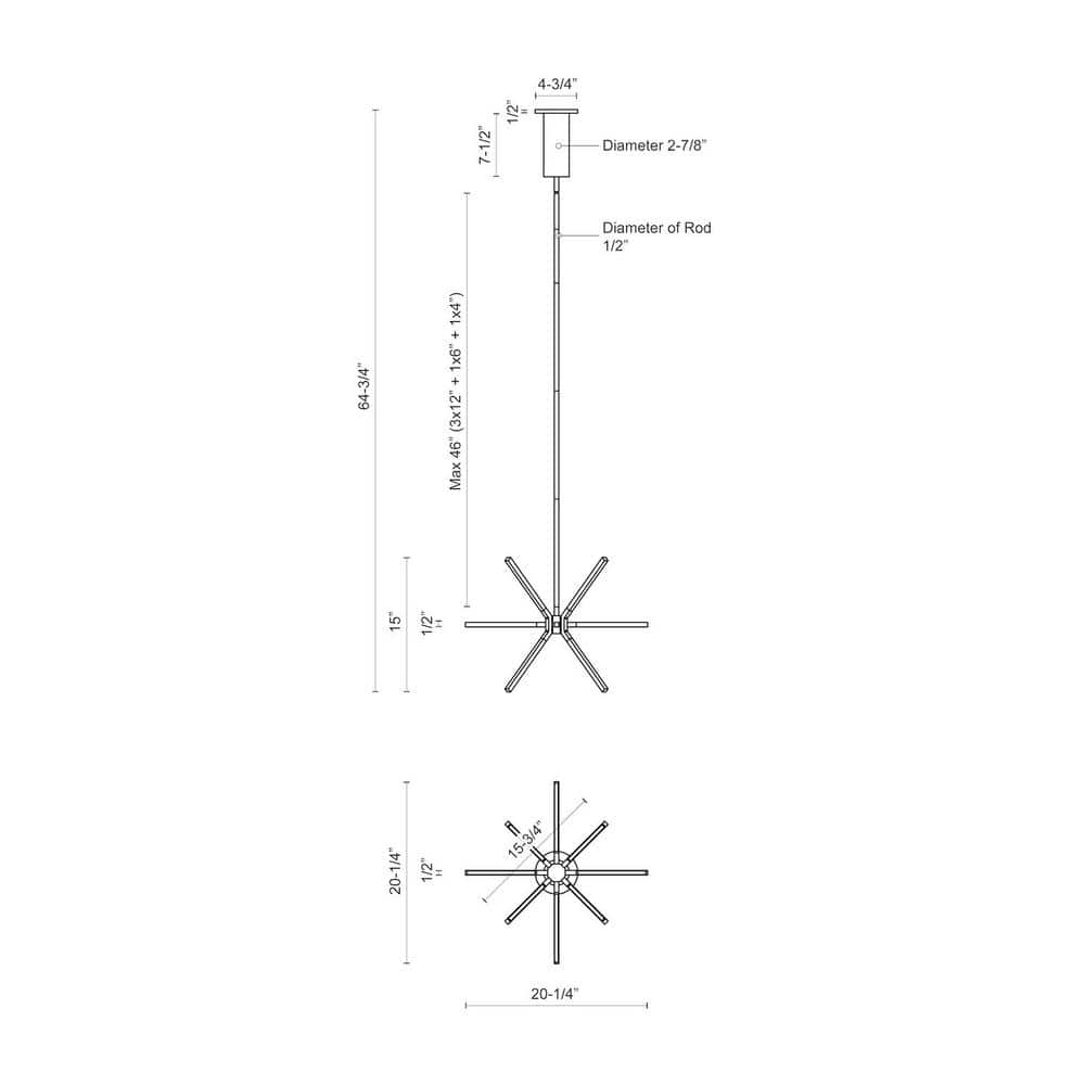 Sirius Minor Elegant 20" White Sputnik LED Chandelier
