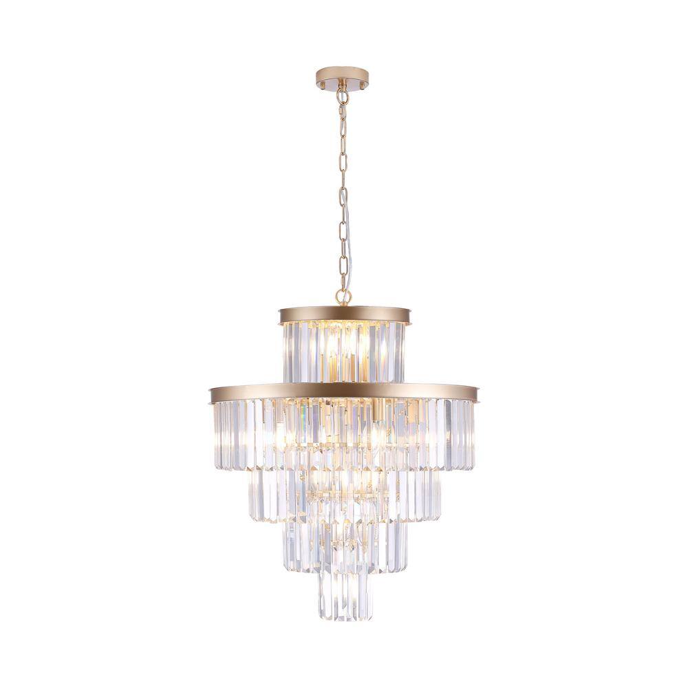15-Light Gold 5-Tier Chandelier Circle Tiered Chandelier for Living Room Dinning Room Foyer Master Room price history on PriceWatchPro
