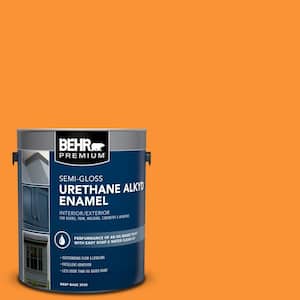 1 gal. #P240-7 Joyful Orange Urethane Alkyd Semi-Gloss Enamel Interior/Exterior Paint