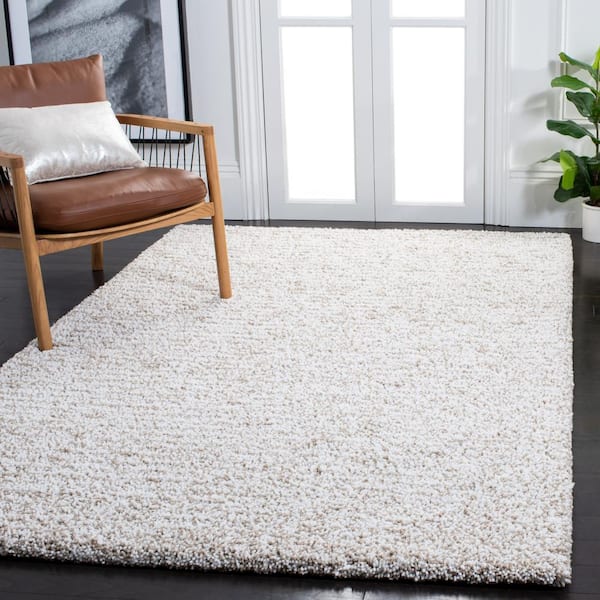 Ultimate Shag Sand/Ivory Doormat 3 ft. x 5 ft. Solid Area Rug