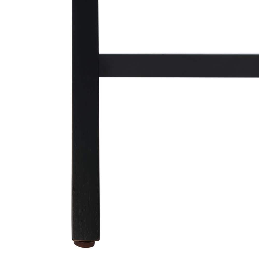 Asymmetrical Black Mahogany Writing Desk with Drawer