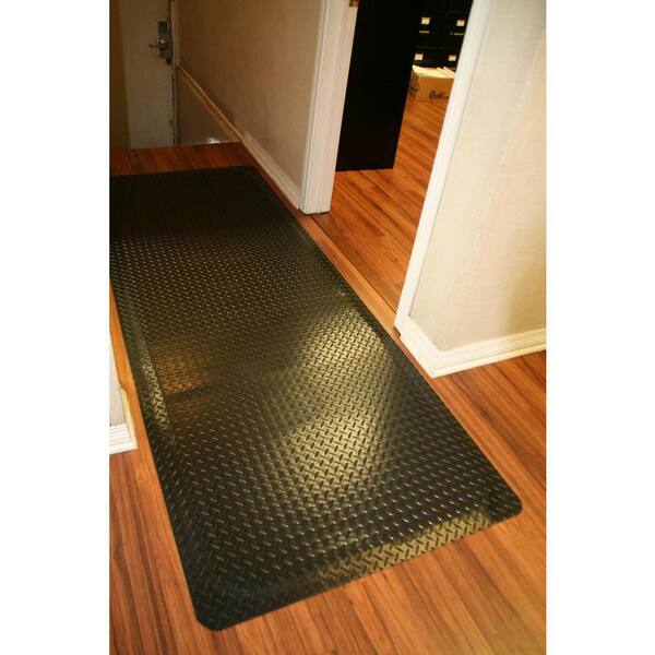 Rhino Anti-Fatigue Mats Black 4 ft. x 20 ft. x 9/16 in. Diamond Plate Anti-Fatigue Mat