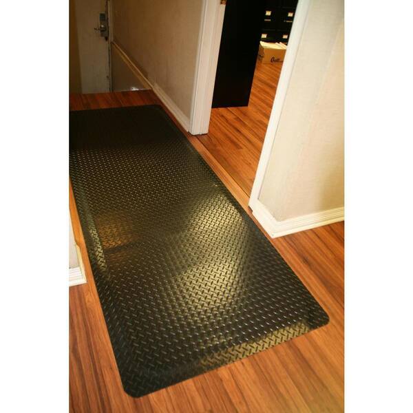 Rhino Anti-Fatigue Mats K-Series Comfort Tract Black 3 ft. x 15 ft. x 1/2  in. Grease-Resistant Rubber Kitchen Mat KCT315 - The Home Depot