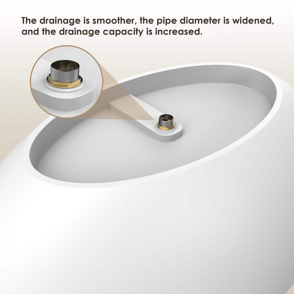Cacciar 67" Matte White Freestanding Oval Soaking Bathtub