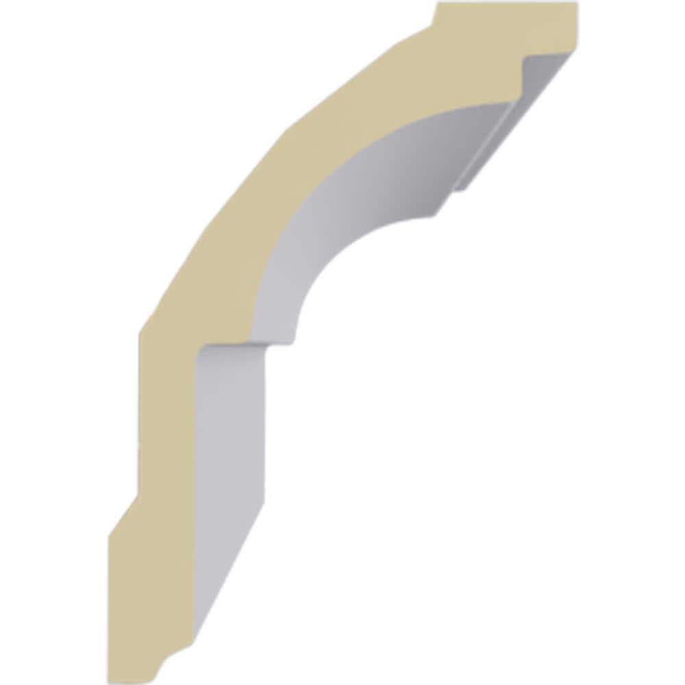 Primed White Polyurethane Classic Crown Moulding Sample, 12" Length