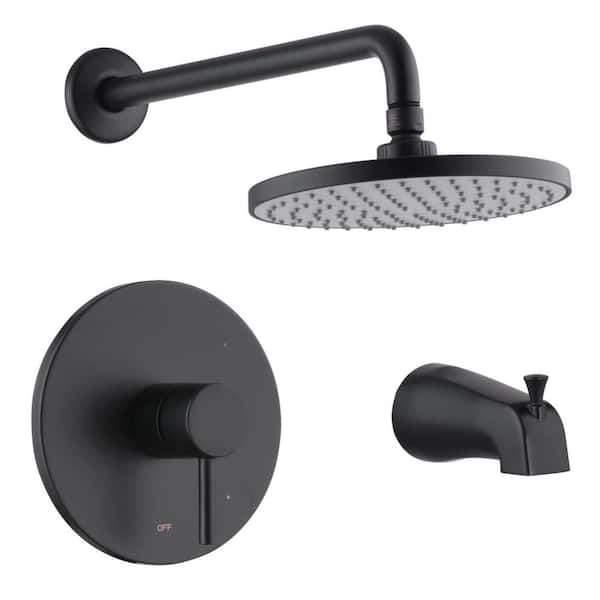 Ultra Faucets Euro Single-Handle 1-Spray Tub and Shower Faucet 1.8 GPM in. Matte Black (Valve Included)