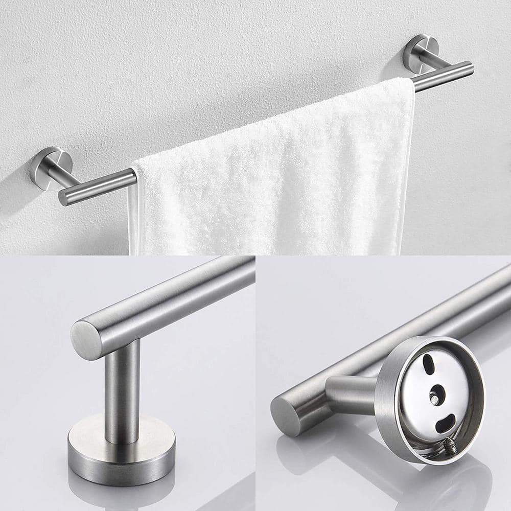 Brushed Nickel Wall-Mounted Bathroom Hardware Set