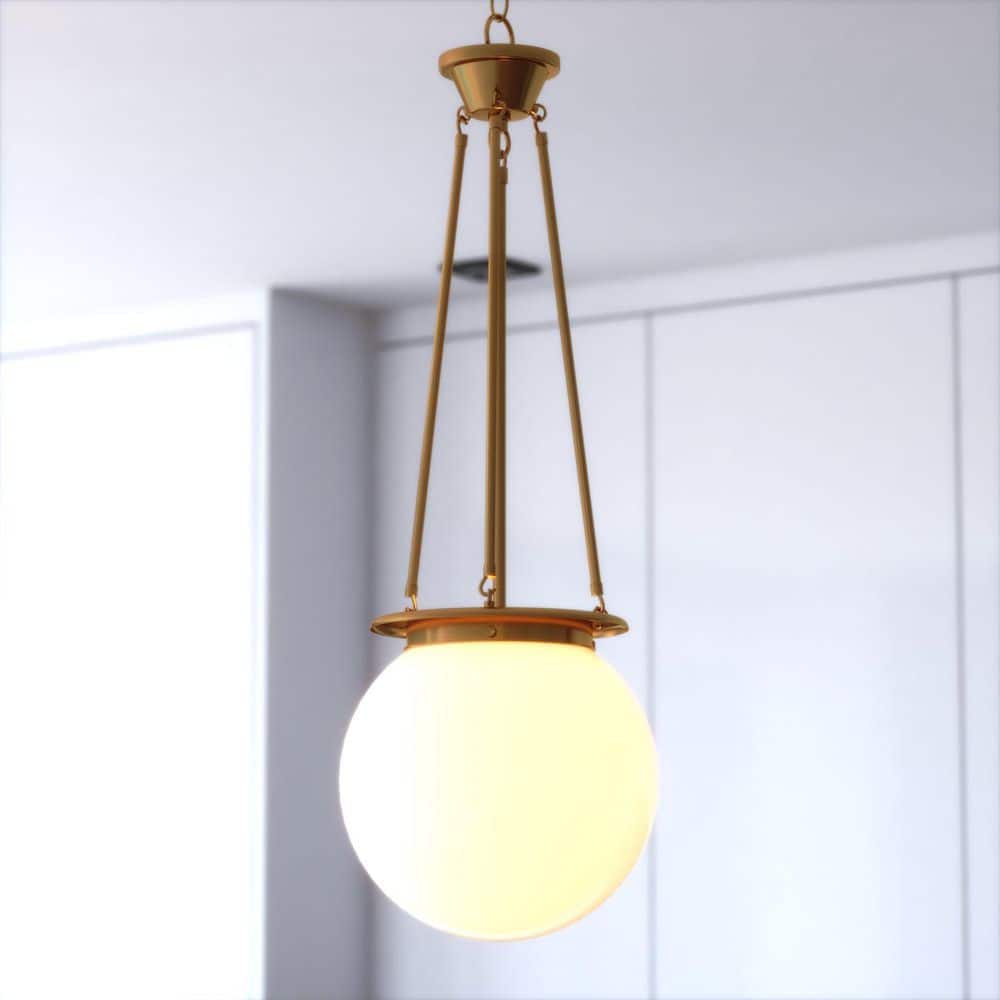 Kent 1-Light 11.75 in. Wide Muted Brass Gold Globe Mini Pendant with White Frosted Opal Glass Shade price history on PriceWatchPro