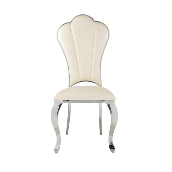 Unbranded Beige Faux Leather Side Chair (Set of 2)