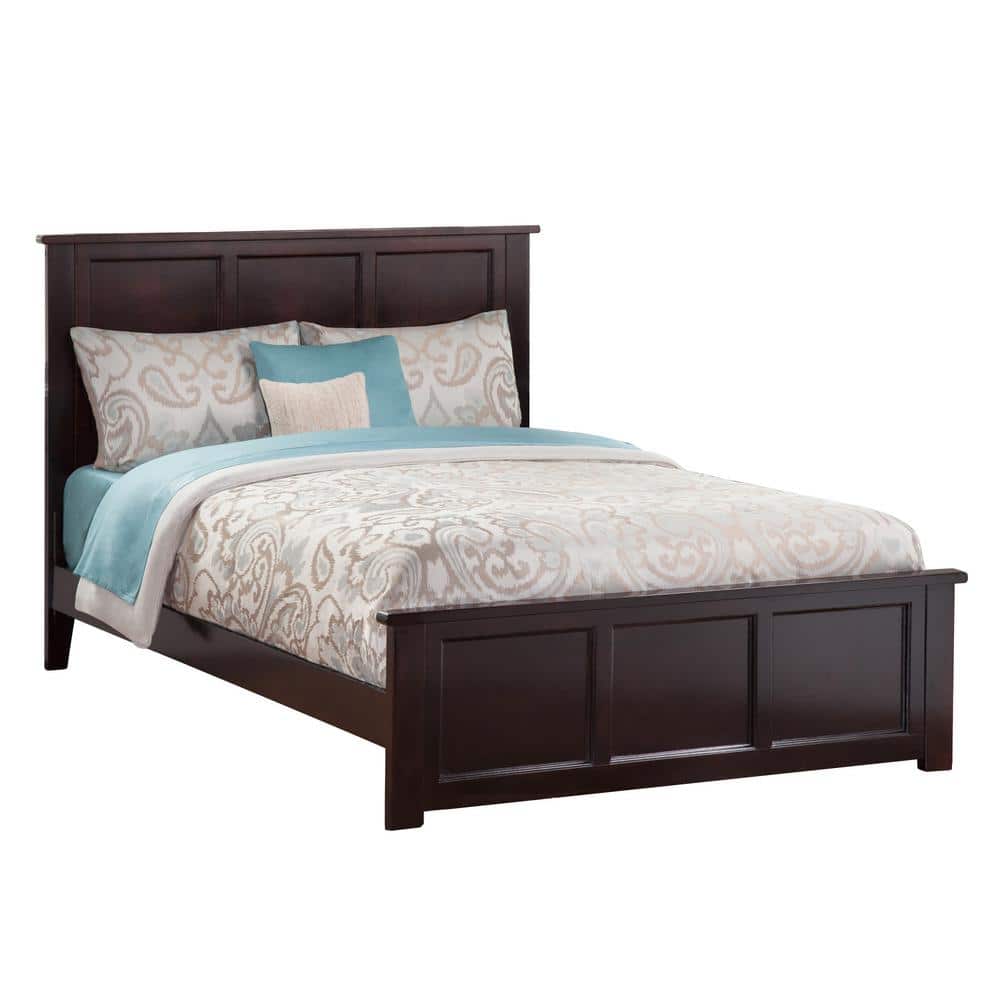 Madison Espresso King Solid Wood Platform Bed with Headboard
