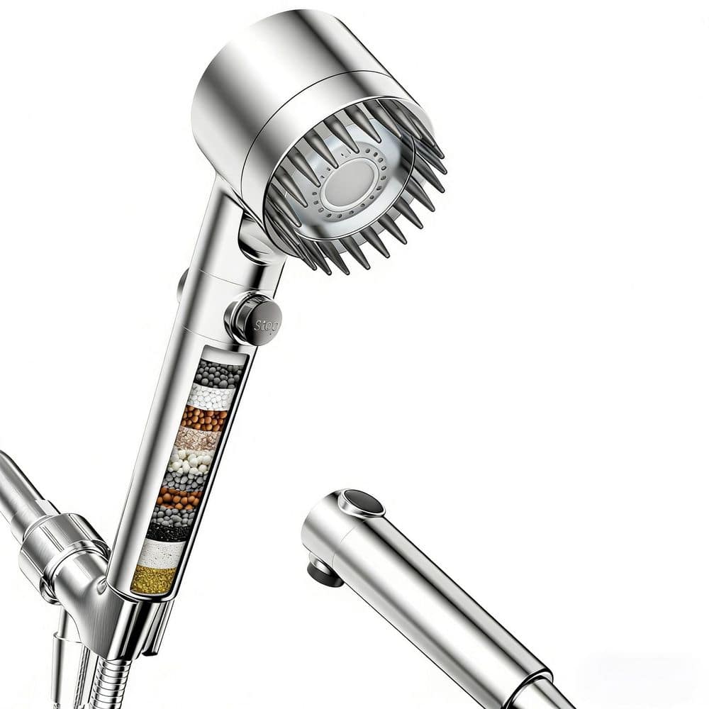 4-Spray Filtered Shower Head with Handheld with ON/OFF Switch, ‎Wall Mounted Handheld Shower Head 2.5 GPM in Chrome price history on PriceWatchPro