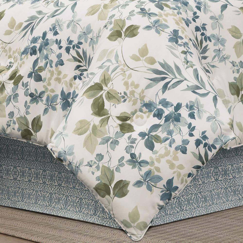 Evergreen Blue and Green Reversible Microfiber Full Comforter Set