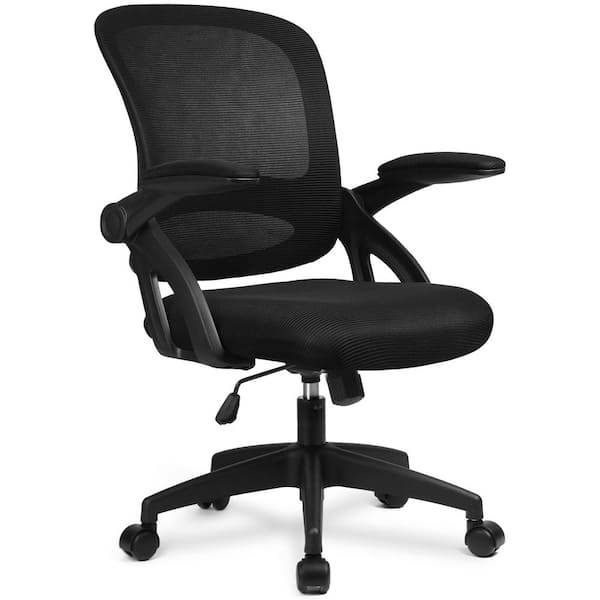 LACOO Office Black Mid Back Swivel Lumbar Support Desk, Computer Ergonomic  Mesh Chair with Armrest T-OCNC7510 - The Home Depot